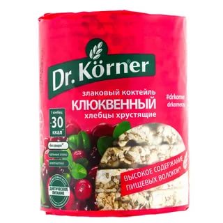 Хлебцы ДОКТОР КЕРНЕР злаковый коктель Клюквенный 100г