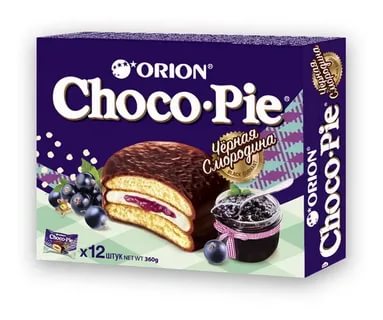 Пирожное ORION Чокопай Черная  смородина 12шт 360г