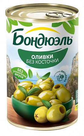 Оливки BONDUELLE зеленые б/к 314мл ж/б