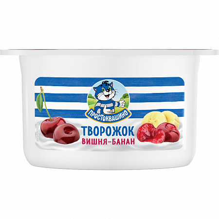 Продукт творожный Простоквашино Вишня-Банан 3,6% 110гр