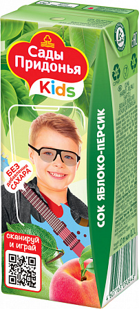 Сок САДЫ ПРИДОНЬЯ д/малышей Яблоко/персик с 5мес 0,2л т/п