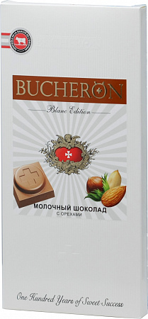 Шоколад BUCHERON BLANC EDITION молочный c изюмом и орехами 85г/100г