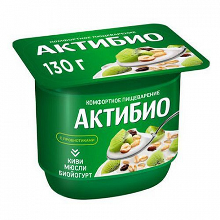 Биойогурт АктиБио киви-мюсли 3% 130г без ЗМЖ