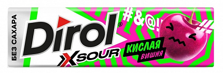 Жевательная резинка DIROL X SOUR со вкусом кислой вишни 13,6г