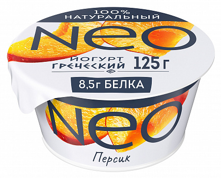 Йогурт греческий NEO  персик 1,7% 125г без ЗМЖ  