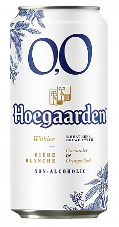 Пивной напиток Хугарден безалкогольное 0,45л ж/б