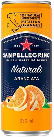 Напиток газированный Sanpellegrino Aranciata с соком апельсина 0,33л ж/б