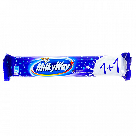 Батончик шоколадный Milky Way 1+1 52г