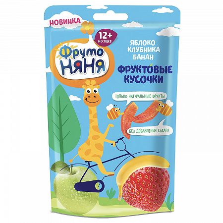 Фруктовые кусочки ФРУТОНЯНЯ из яблок, клубники и бананов 15г