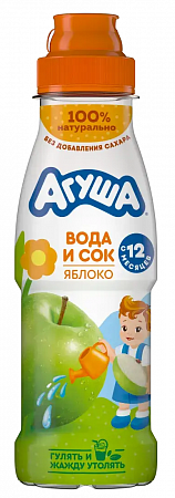 Вода и сок АГУША Яблоко с 12мес 0,3л п/б