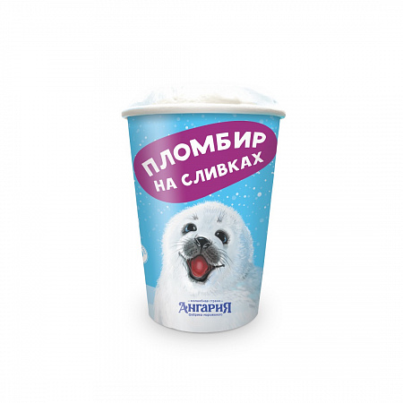 Мороженое АНГАРИЯ пломбир на сливках 80г стакан Продукт без ЗМЖ