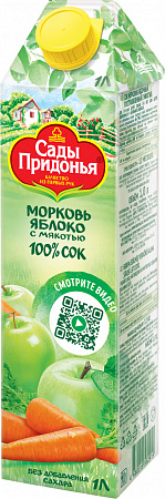Сок САДЫ ПРИДОНЬЯ яблоко/морковь 1л т/п