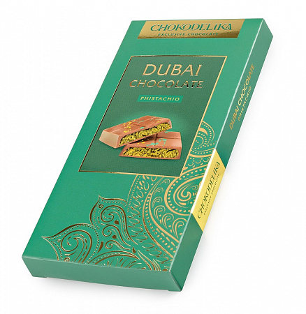Шоколад CHOKODELIKA молочный DUBAI CHOCOLATE с начинкой Фисташка 180г