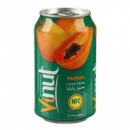 Напиток VINUT со вкусом папайи 0,33л ж/б Вьетнам