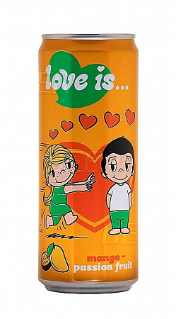 Напиток газированный LOVE IS со вкусом манго и маракуйи 330мл ж/б