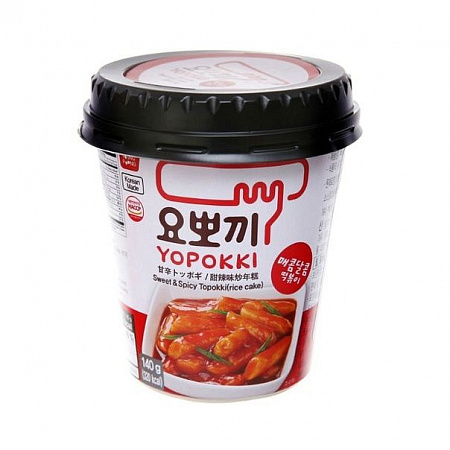 Клецки б/п Yopokki рисовые топокки с остро-сладким соусом 140г