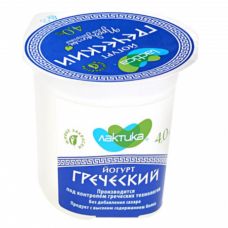 Йогурт греческий LACTICA натуральный  4% 120г без ЗМЖ