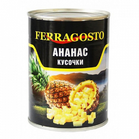 Компот FERRAGOSTO Ананас кусочек 580мл ж/б