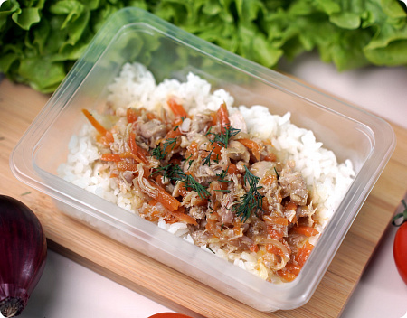 Курица в соусе терияки с рисом 200г/СПРС