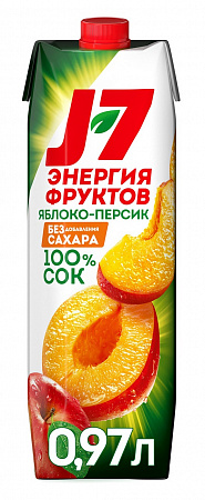 Сок J7 Яблоко/Персик 0,97л т/п