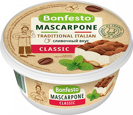 Сыр Маскарпоне BONFESTO 78% 250г Продукт без ЗМЖ