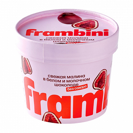 Малина Frambini в белом и молочном шоколаде 130г без сахара