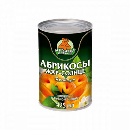 Компот МЕДВЕДЬ ЛЮБИМЫЙ Абрикосы Жар-Солнце 425мл ж/б
