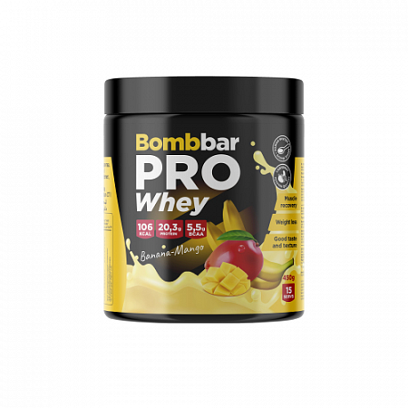Концентрат сухой BOMBBAR PRO Коктейль со вкусом Банан-Манго 450г п/б