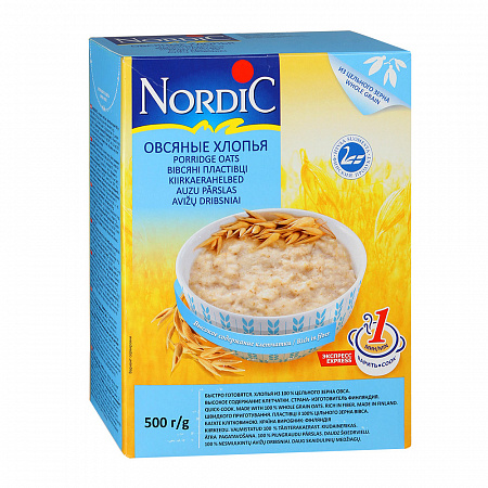 Хлопья NORDIC овсяные б/п 500г