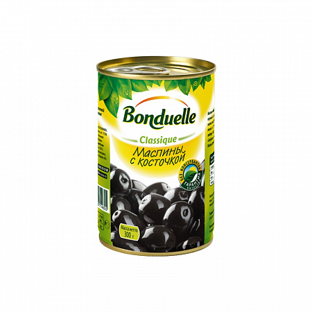 Маслины BONDUELLE черные с/к 314мл ж/б