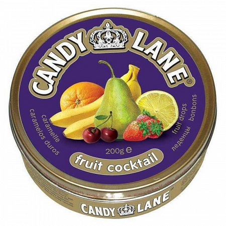 Леденцы CANDY LANE Фруктовый коктейль 200г ж/б