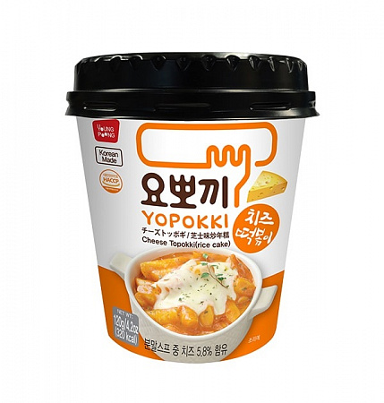 Клецки б/п Yopokki рисовые топокки с соусом, вкус сыра 120г
