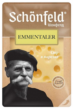 Сыр Schonfeld Эмменталер 45% нарезка 125 г