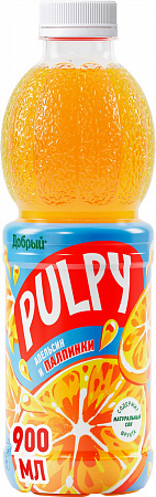 Напиток сокосодержащий PULPY Свежая мякоть Апельсин 0,9л п/б