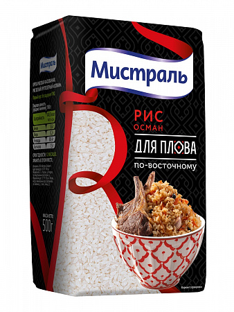 Крупа рис МИСТРАЛЬ Осман для плова по-восточному 500г