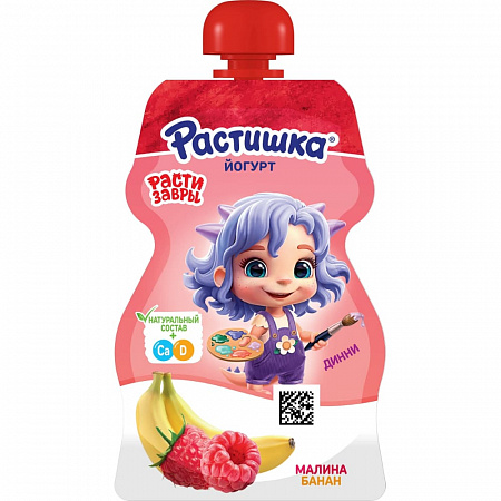 Йогурт РАСТИШКА малина-банан 2,6% 70г