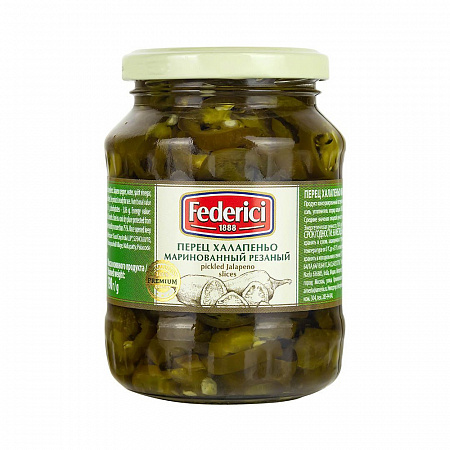 Перец FEDERICI Халапеньо марин резаный 370мл с/б