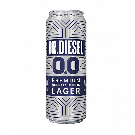 Пивной напиток Доктор Дизель Премиум Лагер безалкогольное 0,43л ж/б