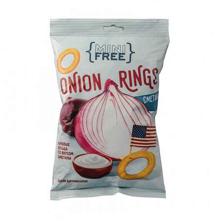 Чипсы MINIFREE луковые кольца сметана 45г