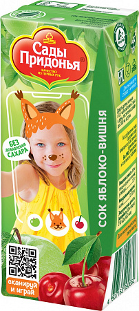 Сок САДЫ ПРИДОНЬЯ д/малышей Яблоко/вишня с 5мес 0,2л т/п