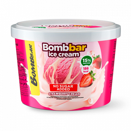 Мороженое BOMBBAR молочное протеиновое "Клубничный крем" 150г