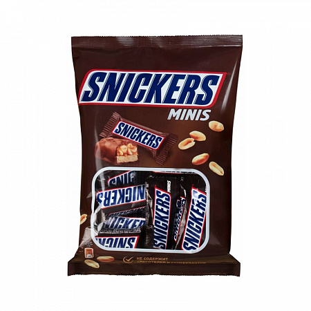 Батончик шоколадный SNICKERS 180г минис